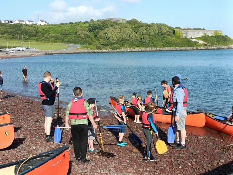 Getting ready to kayak